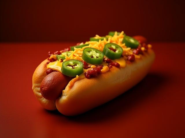 Chili Cheese Hot Dog mit extra scharfem Chili-Topping
